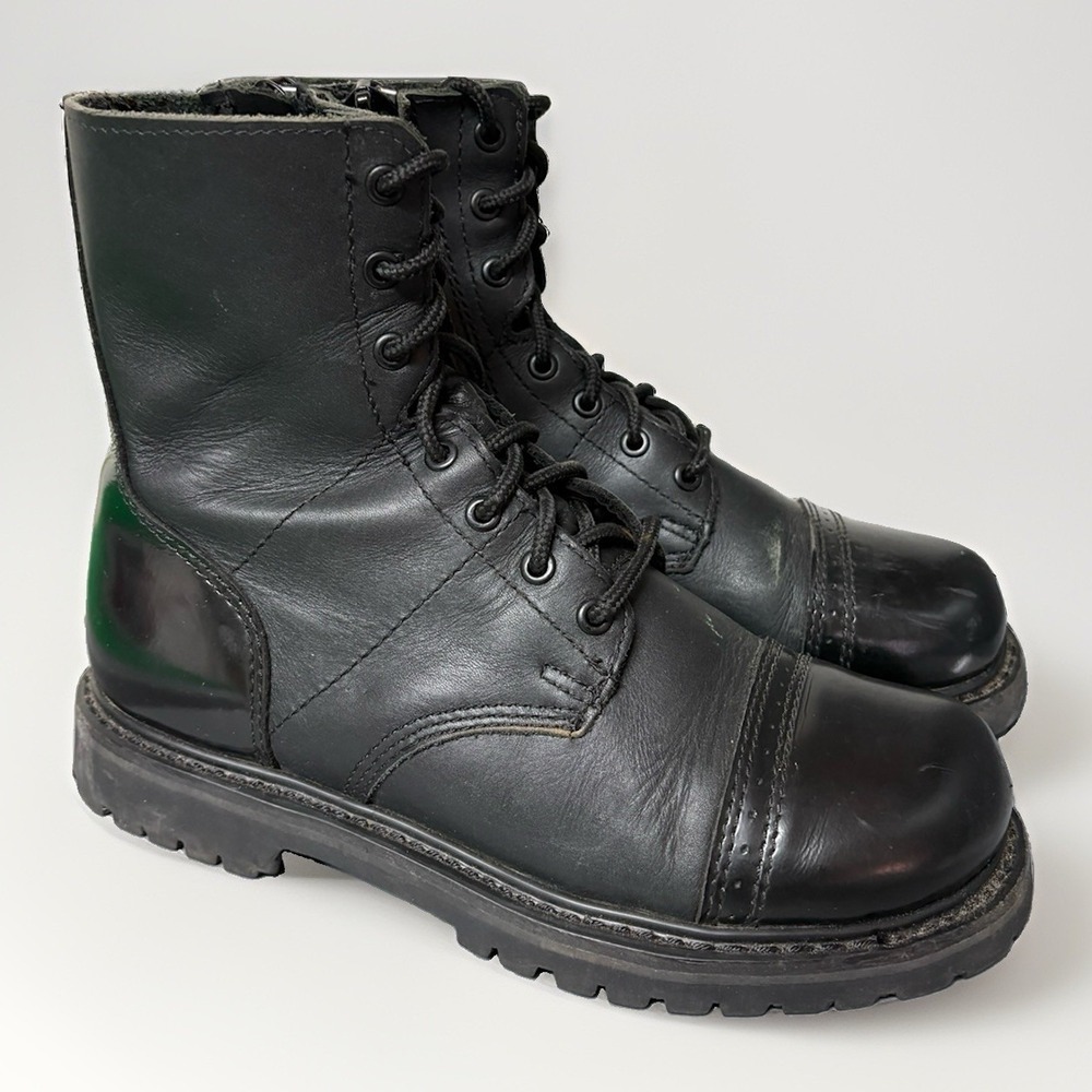 Bates Mens 8.5M Paratrooper Combat Boots Leather Black EO2184 Side Zip